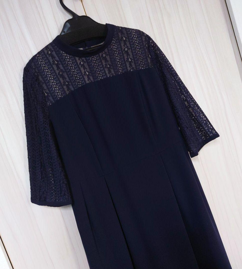 美品　大きいサイズ　23区　フラワーストライプワンピース