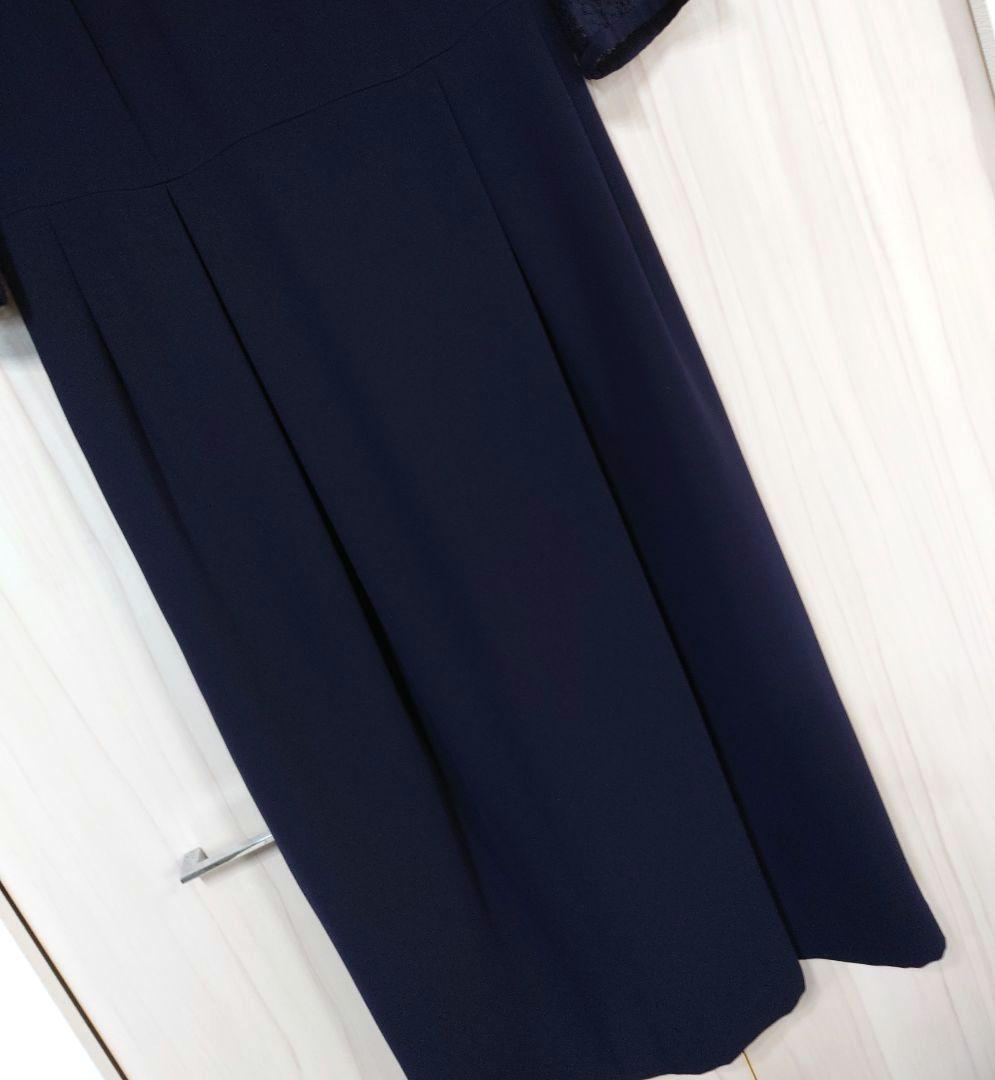 美品　大きいサイズ　23区　フラワーストライプワンピース