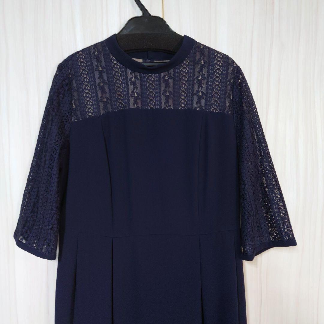 美品　大きいサイズ　23区　フラワーストライプワンピース