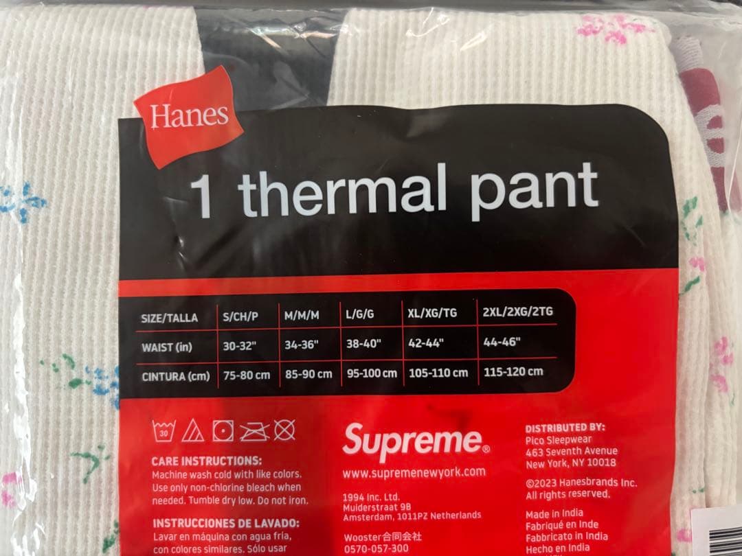 【完全未開封】supreme Hanes Bones Thermal Pant
