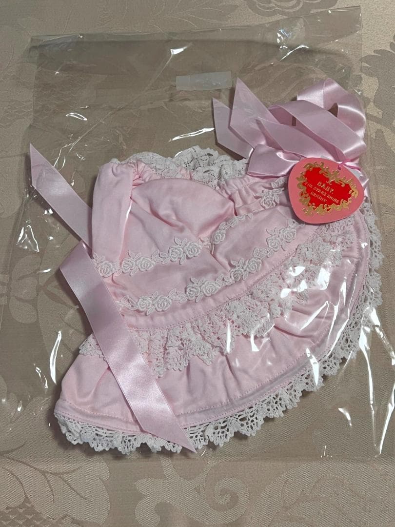 BABY Romantic Rose ハーフ ボンネット 綿サテン ピンク