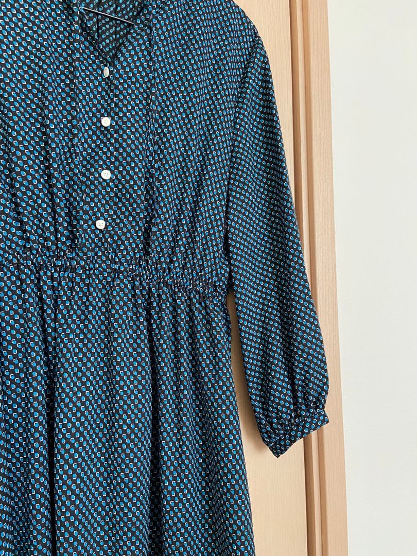 トゥモローランド ジオメトリックスクエアプリント ウエストシャーリングワンピース