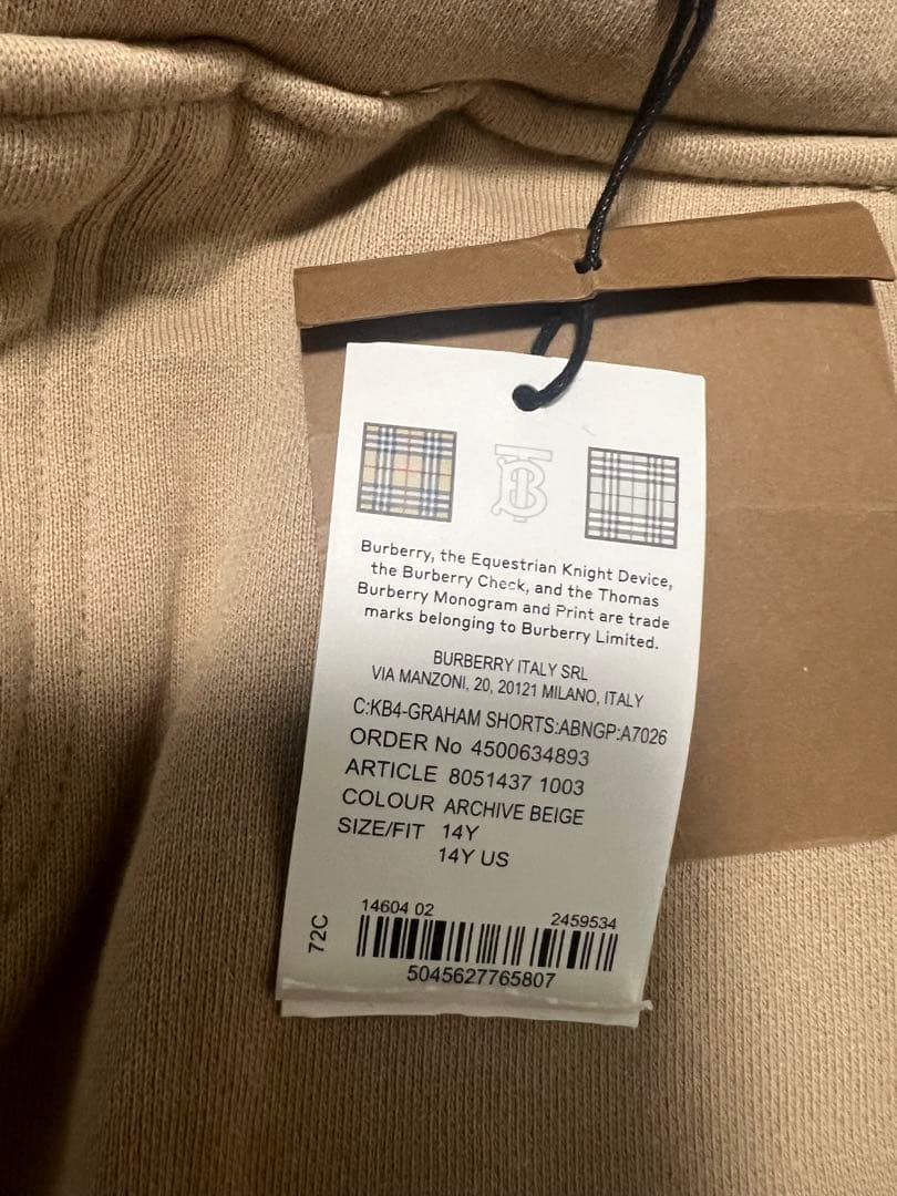バーバリー　即完売品　セットアップ　14y 極美品　パンツ新品未使用