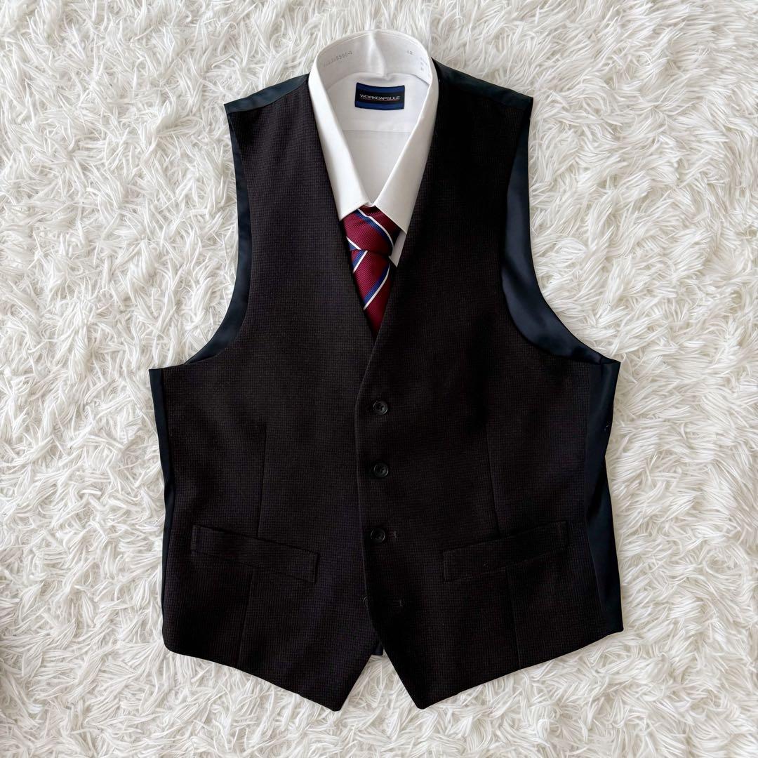 3ピース⭐︎SUIT SELECT セットアップスーツ 千鳥格子 ブラウン4S