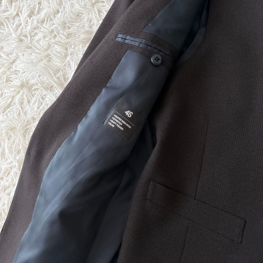 3ピース⭐︎SUIT SELECT セットアップスーツ 千鳥格子 ブラウン4S