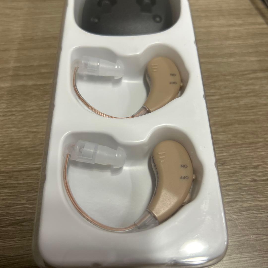 [最終値下げ]楽ちんヒアリング 耳かけ型集音器 ベージュ 両耳 2個セット