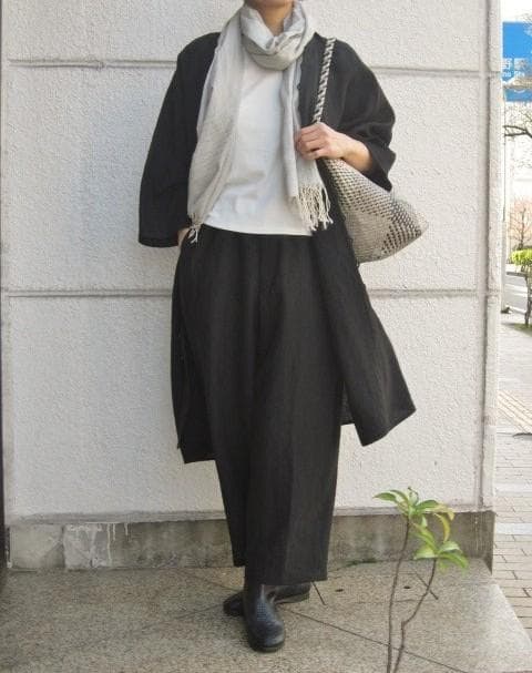 夏物＊ヨーガンレール麻縮み＊ロング羽織りチュニック＊ババグーリ