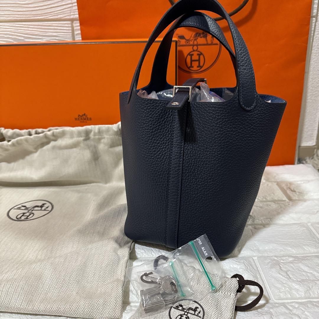 新品　HERMES エルメス ピコタンPM ブルーニュイ シルバー金具　18