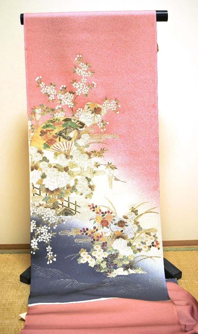 着物 反物 未使用 9割引以上! ちりめん ピンク 正絹 リメイク 端切れ