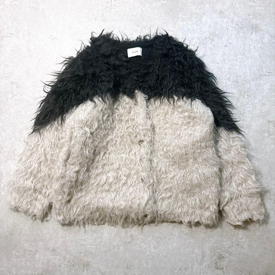 CLANE BI COLOR SHAGGY KNIT CARDIGAN サイズ1