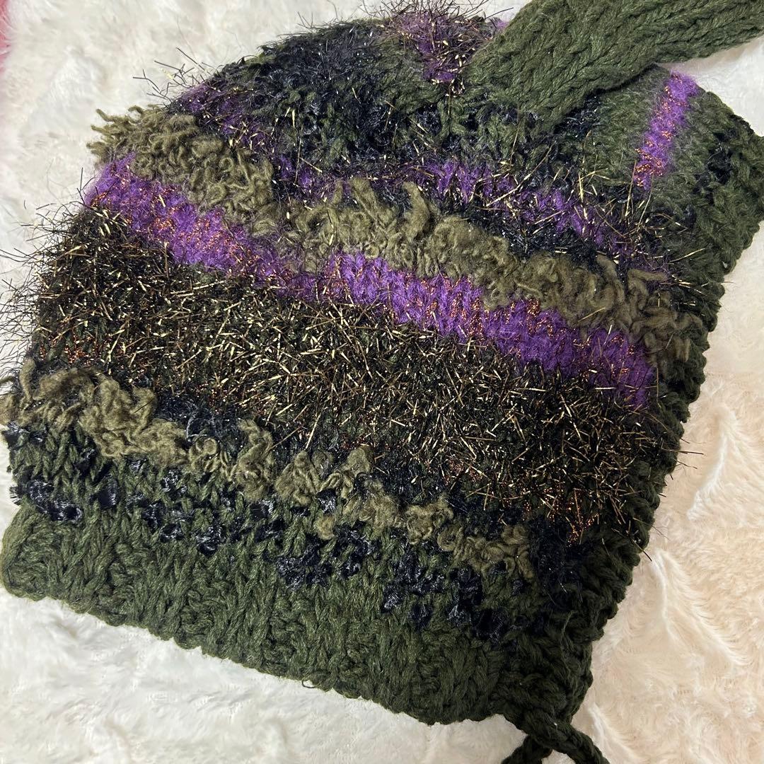 rurumu: 縷縷夢兎 うさ耳ニット帽 カーキ