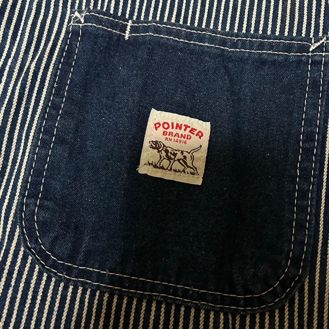 90s USA製 POINTER BRAND ヒッコリー切替 カバーオール 40