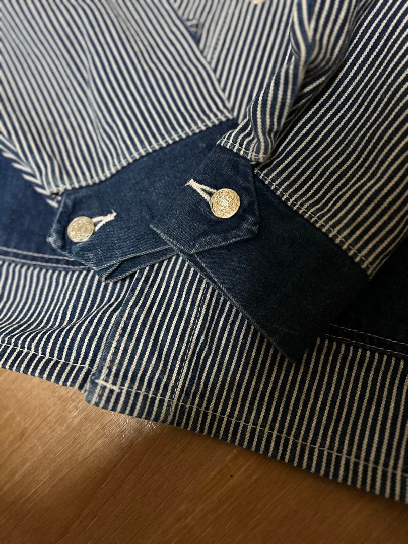 90s USA製 POINTER BRAND ヒッコリー切替 カバーオール 40