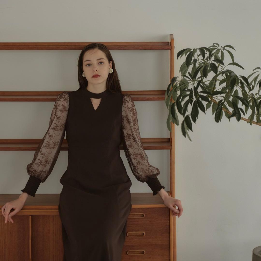 ANDRESD sleeve embroidery dress S サイズ