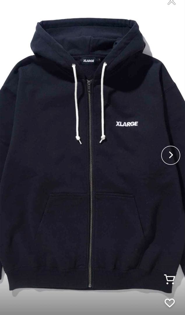 トップス XLARGE STANDARD LOGO ZIP HOODED SWEAT