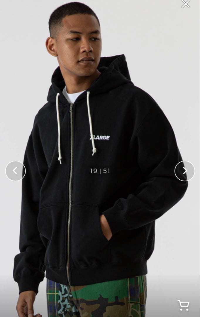 トップス XLARGE STANDARD LOGO ZIP HOODED SWEAT