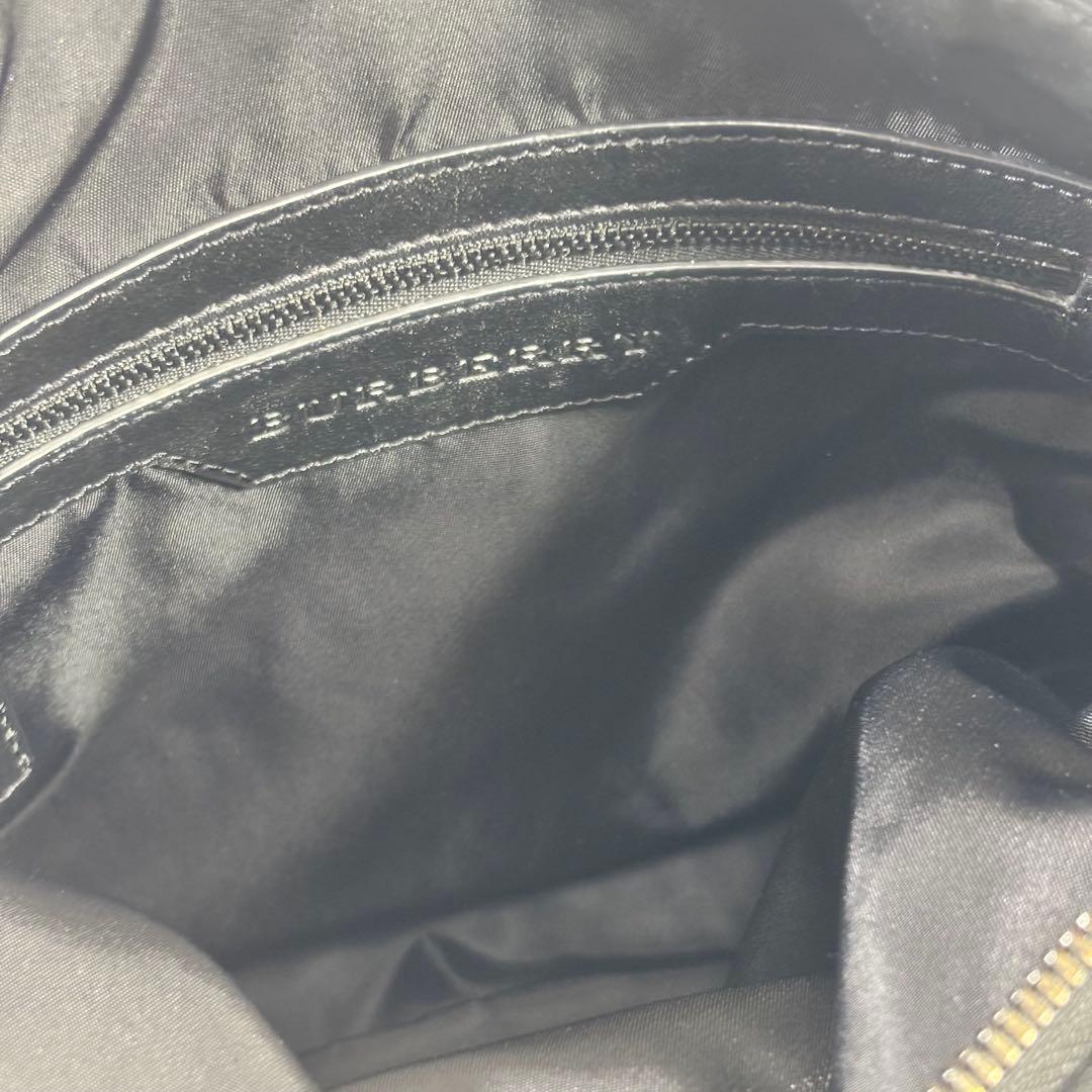 バーバリー　ナイロン レザー バッグ　トートバッグ　ハンドバック　ブラック