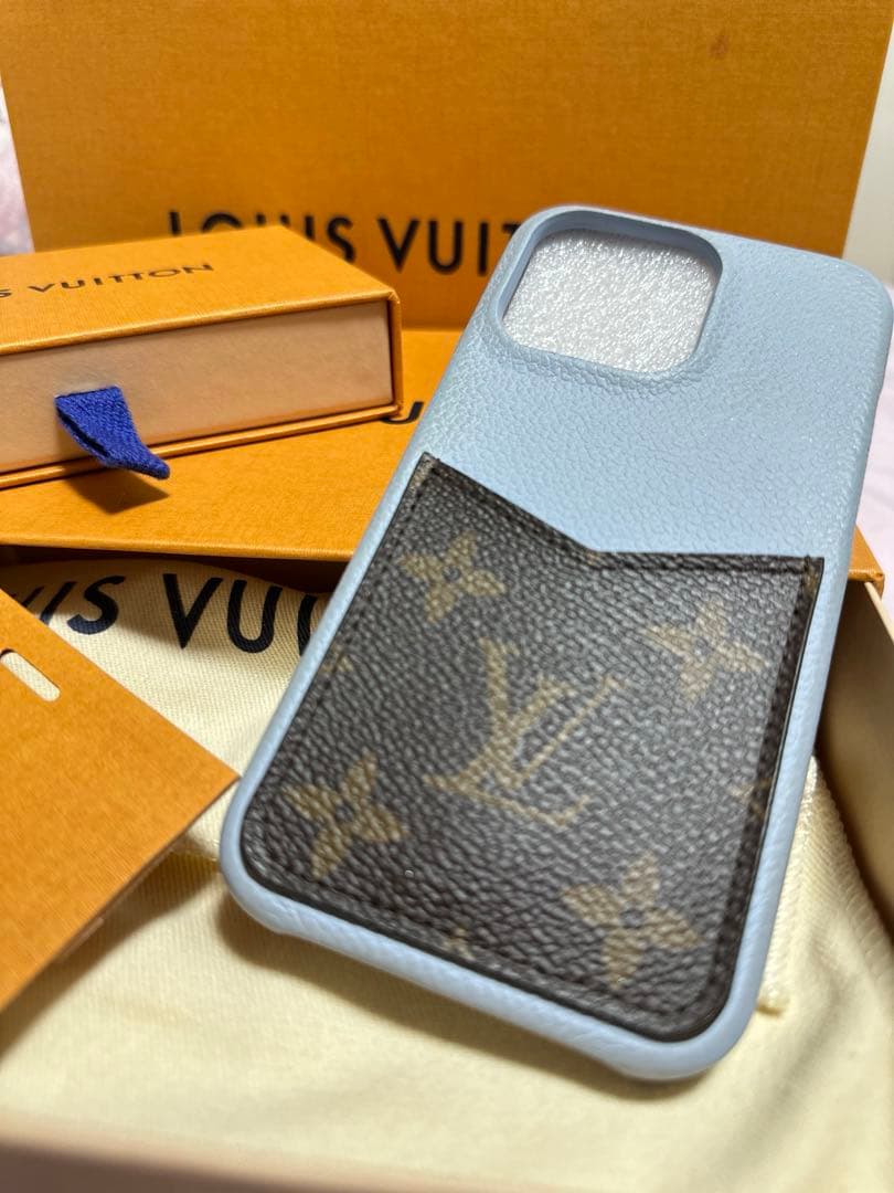 Louis Vuitton iPhone用ケース ブルー/ブラウン