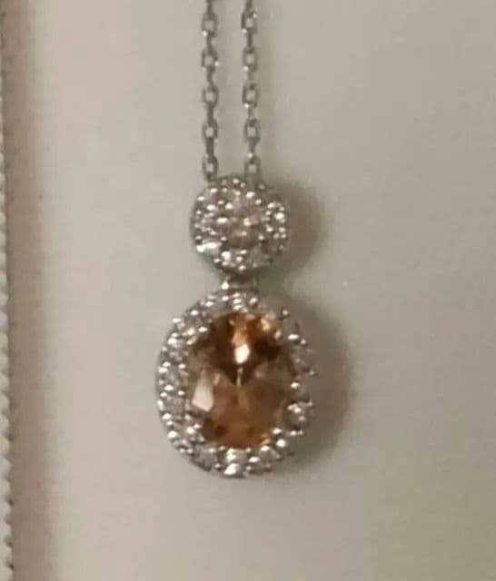 R インペリアルトパーズ　ダイヤモンド　ネックレス