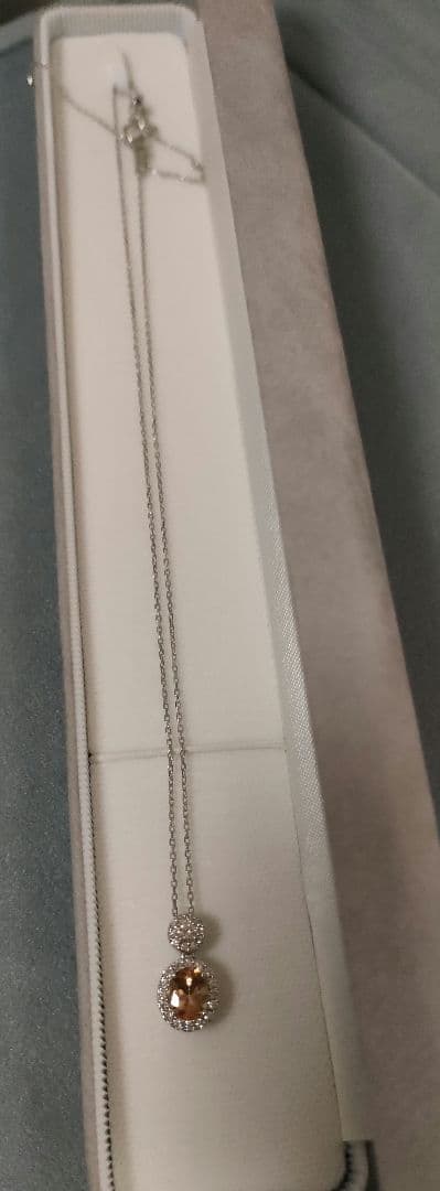 R インペリアルトパーズ　ダイヤモンド　ネックレス