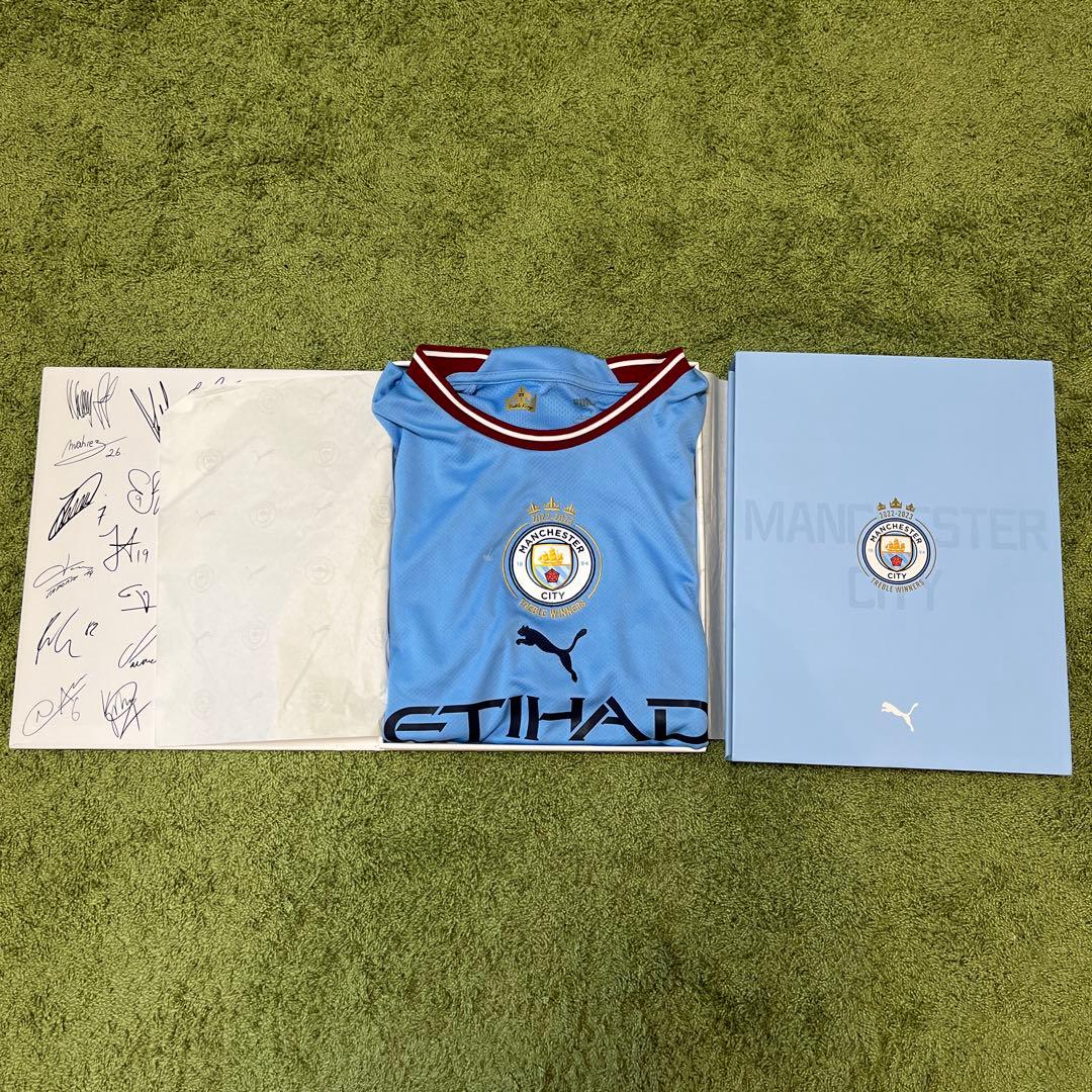 マンチェスターシティ トレブル記念ユニフォーム Lサイズ