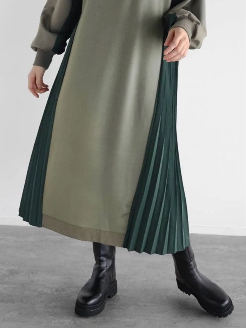 撫子◆定価15000円◆新品タグ付◆ヤマダヤ◆プリーツドッキングワンピース