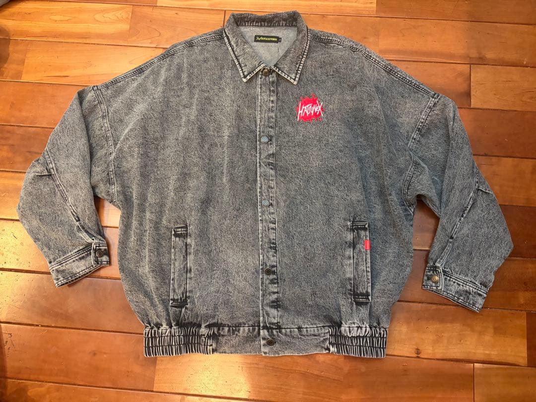 り*う様 Hatsunex ビッグシルエットデニムジャケット（ケミカルブラック）