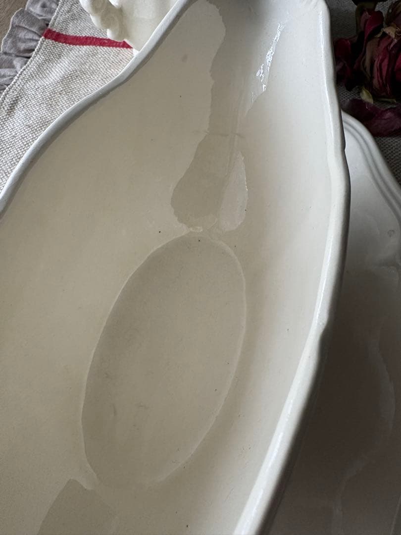 フランスアンティーク 花リム サルグミンヌ ソーシエール 陶器 ブロカント