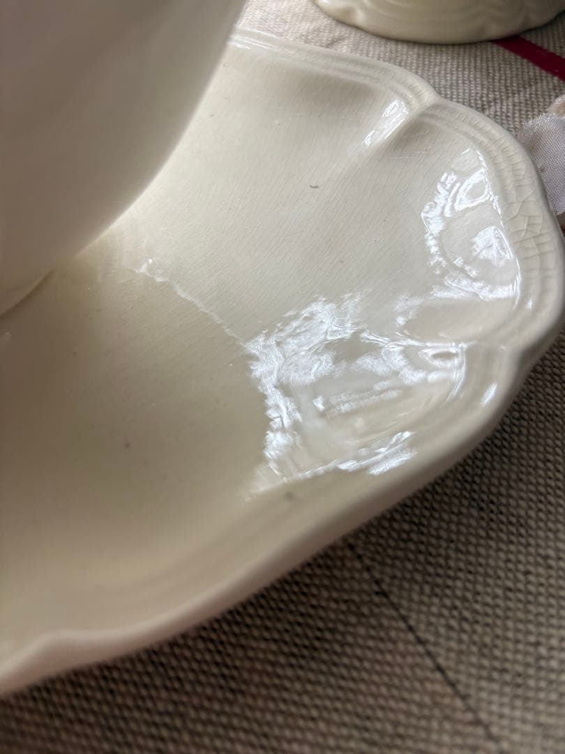 フランスアンティーク 花リム サルグミンヌ ソーシエール 陶器 ブロカント