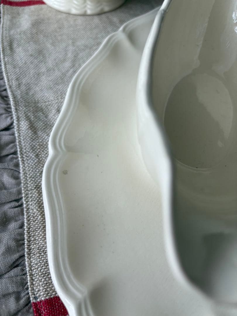 フランスアンティーク 花リム サルグミンヌ ソーシエール 陶器 ブロカント