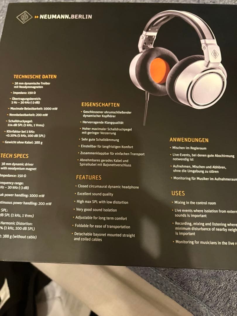 NEUMANN(ノイマン) NDH20 スタジオ用密閉型モニターヘッドフォン