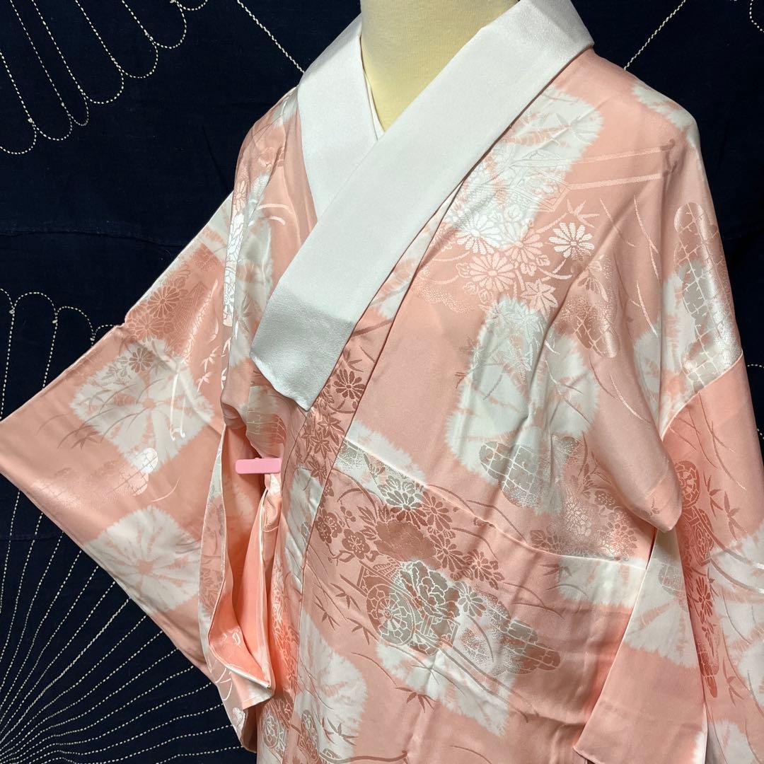 【ますいわや】【しつけ付き】正絹　長襦袢　単衣　居敷当て・半襟付き