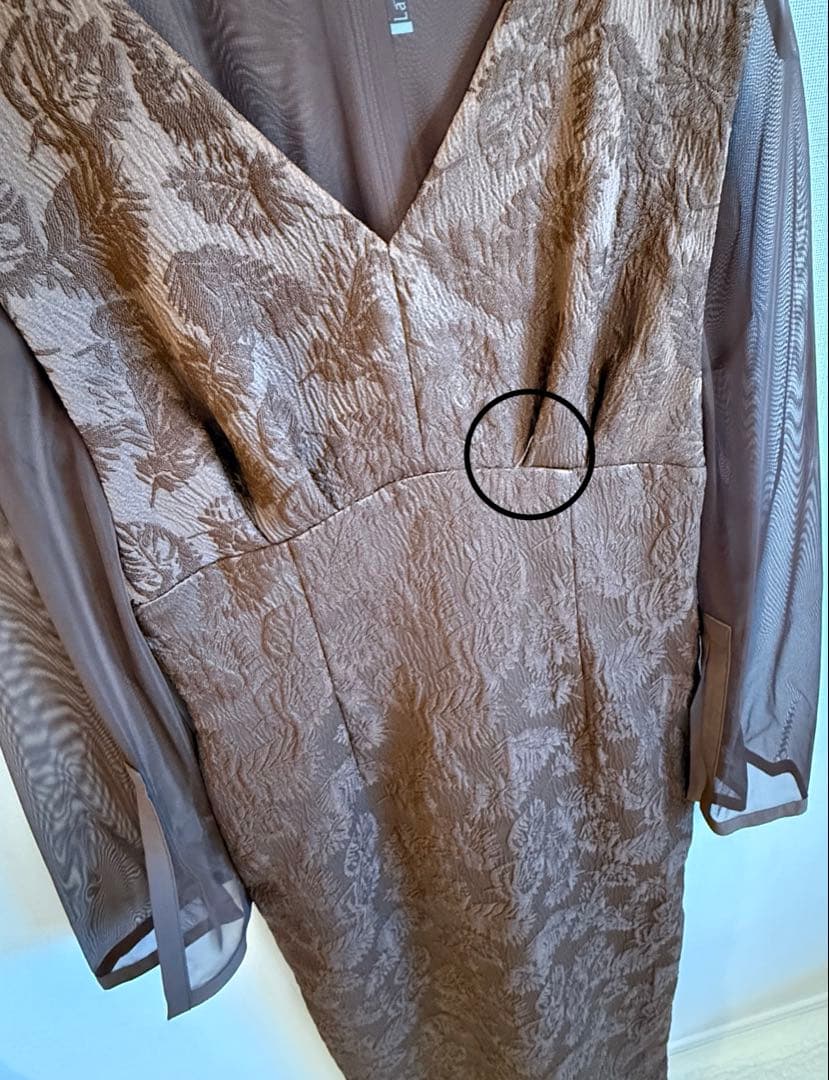 AIMER チュールブラウス付きジャカードIラインパーティードレス　結婚式