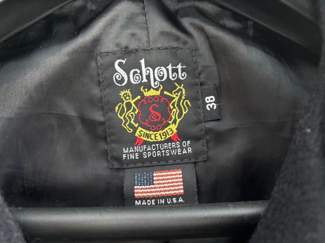 Schott ネイビー ピーコート 38