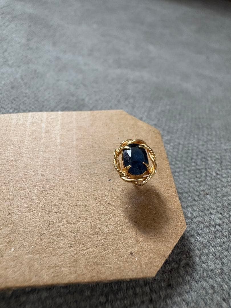 お*い様 ゴールド ネクタイピン 青色宝石／K18 サフィア　タイピン