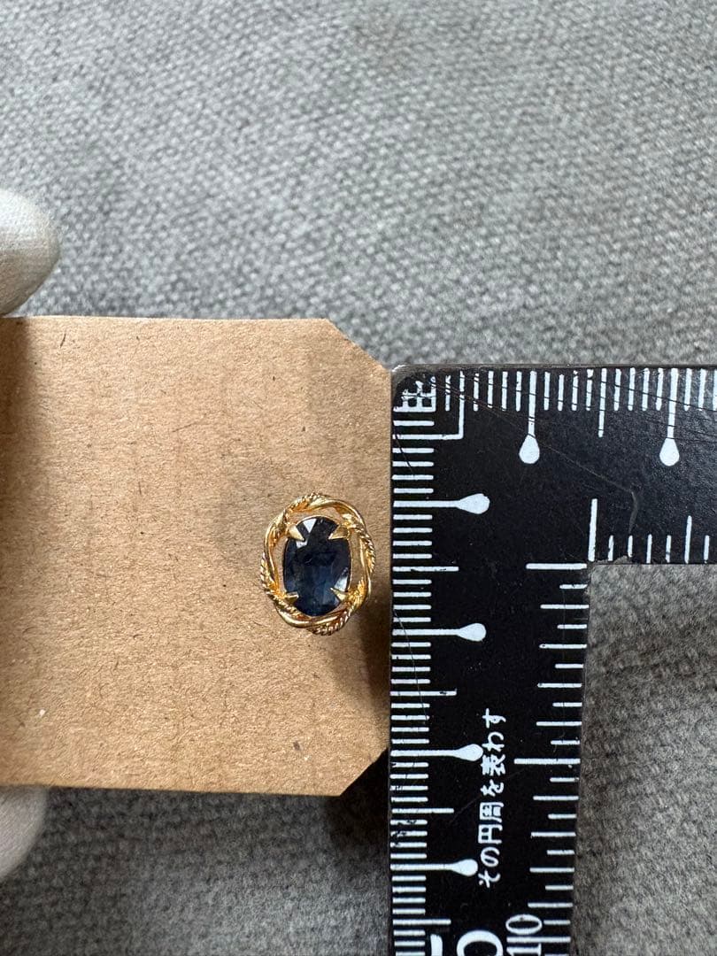 お*い様 ゴールド ネクタイピン 青色宝石／K18 サフィア　タイピン