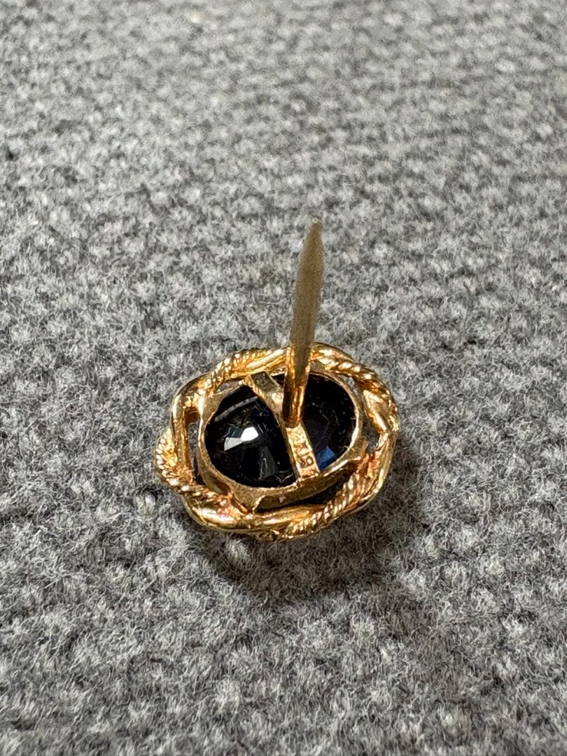 お*い様 ゴールド ネクタイピン 青色宝石／K18 サフィア　タイピン