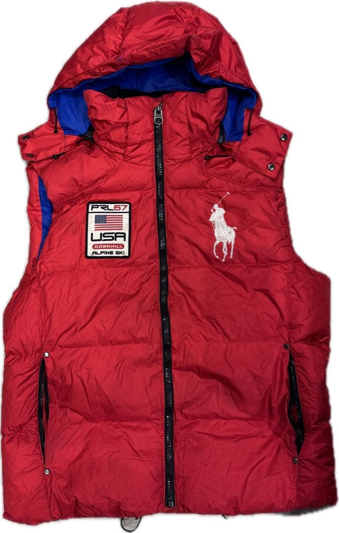 90’s Polo Ralph Lauren ビックポニー赤 ダウンベスト