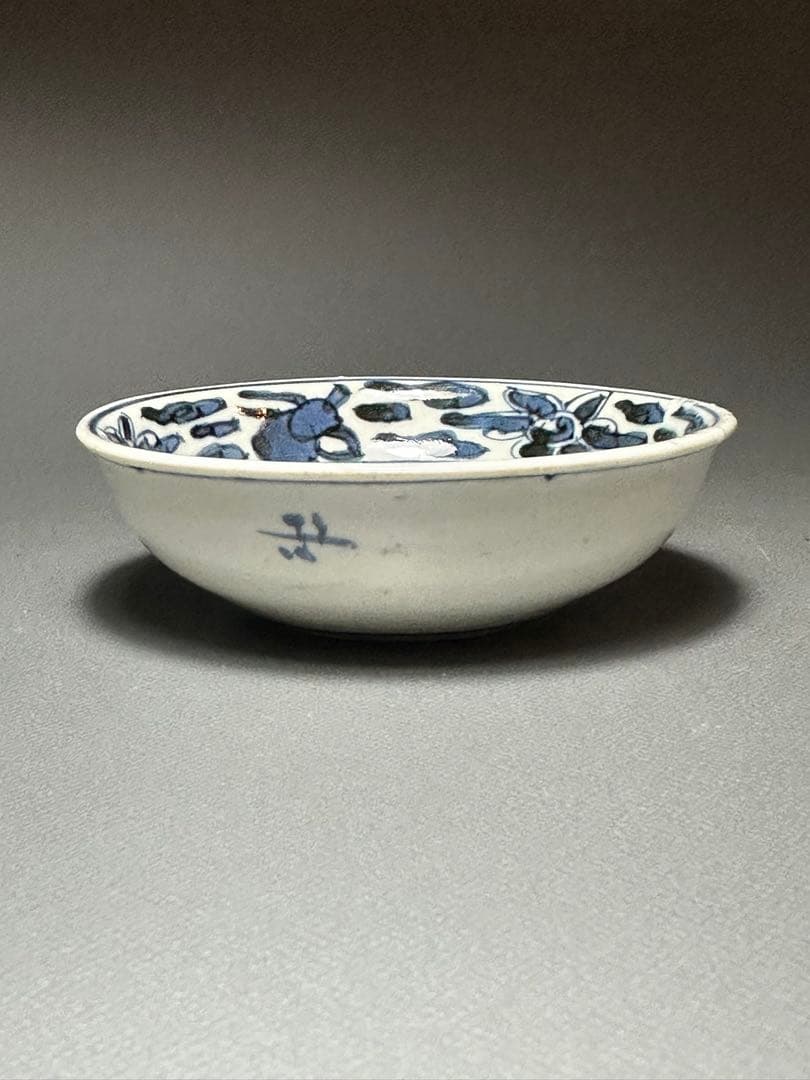 古伊万里　花籠紋様　小皿　豆皿　5枚セット　染付