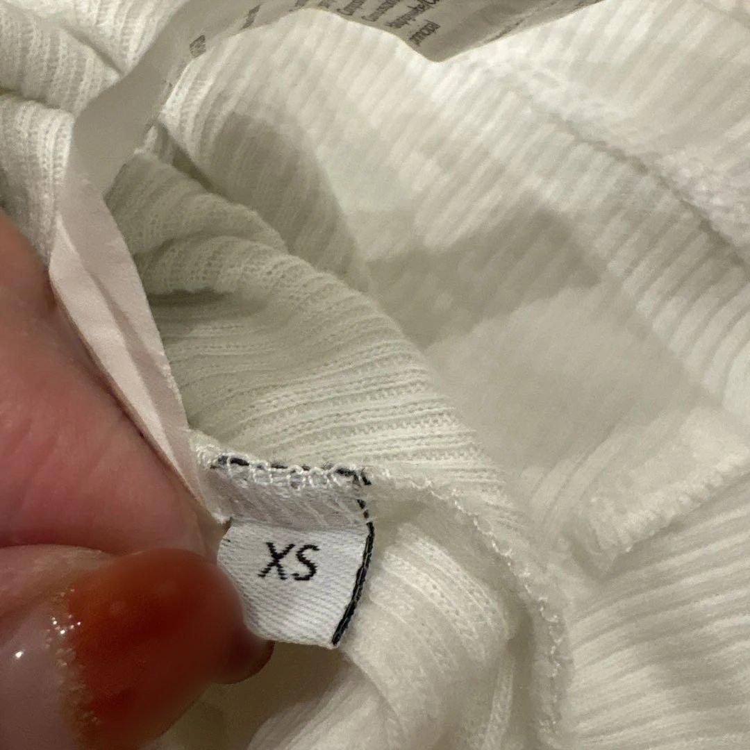 NO.4-110 LOEWEアナグラム刺繍　希少リブ半袖カットソーXS