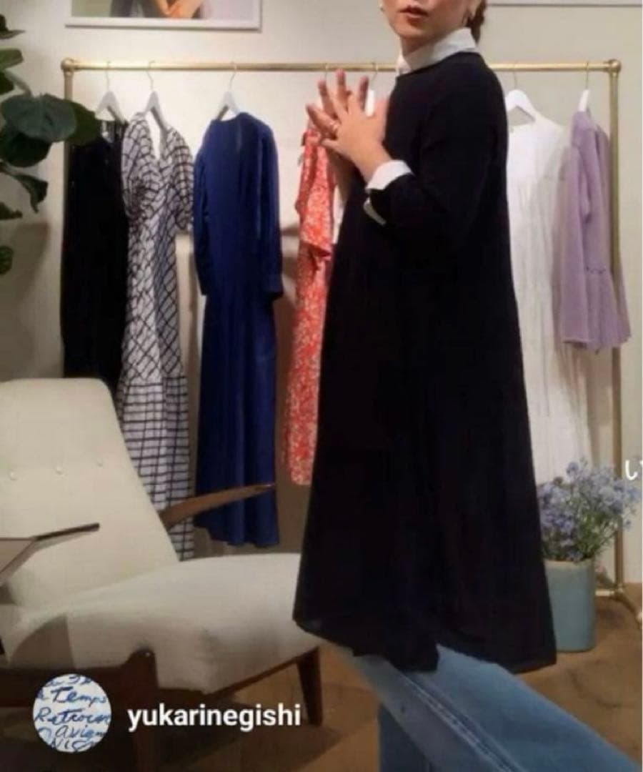 美品 マーレット ADDISON ニットワンピース 根岸由香里さん着 ティアード