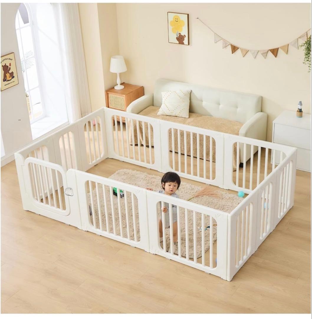 未使用品 ベビーサークル 置くだけ ドア付き140×200cm 簡単組み立て