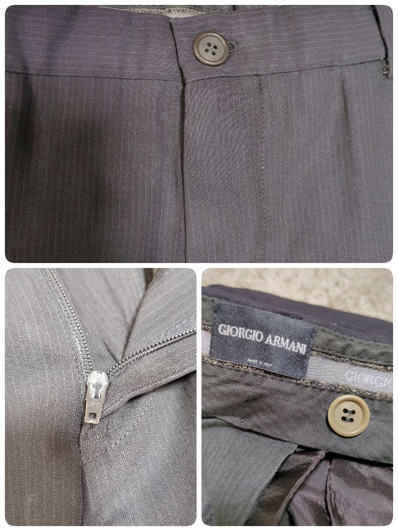 【希少】ジョルジオアルマーニ　スーツセットアップ　シルク混　XL　ストライプ