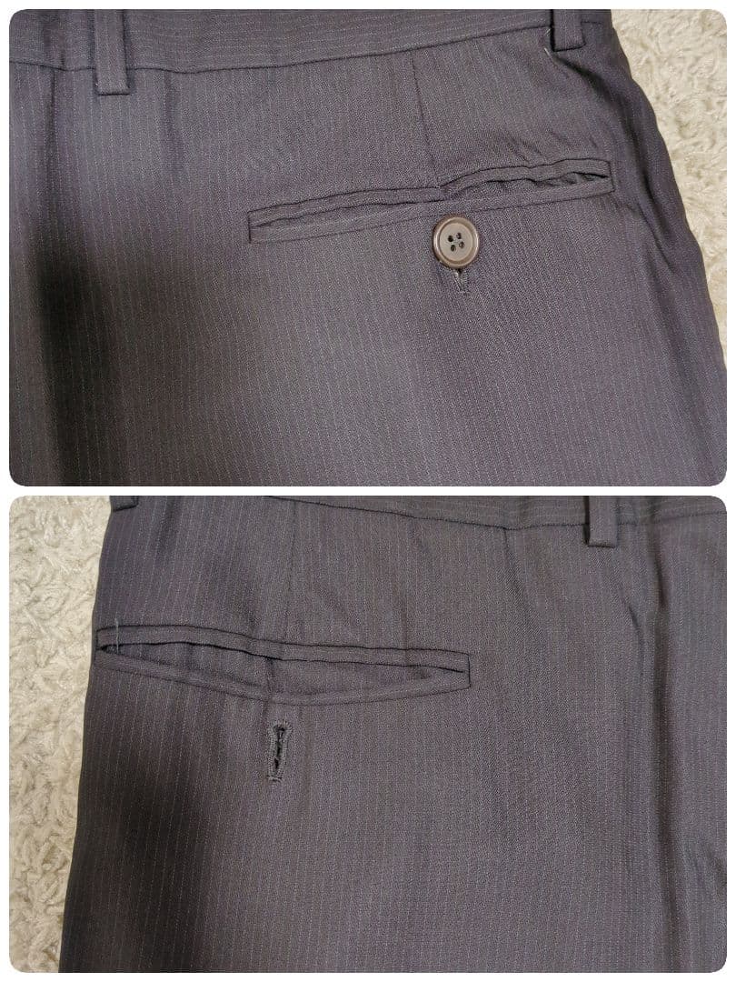 【希少】ジョルジオアルマーニ　スーツセットアップ　シルク混　XL　ストライプ