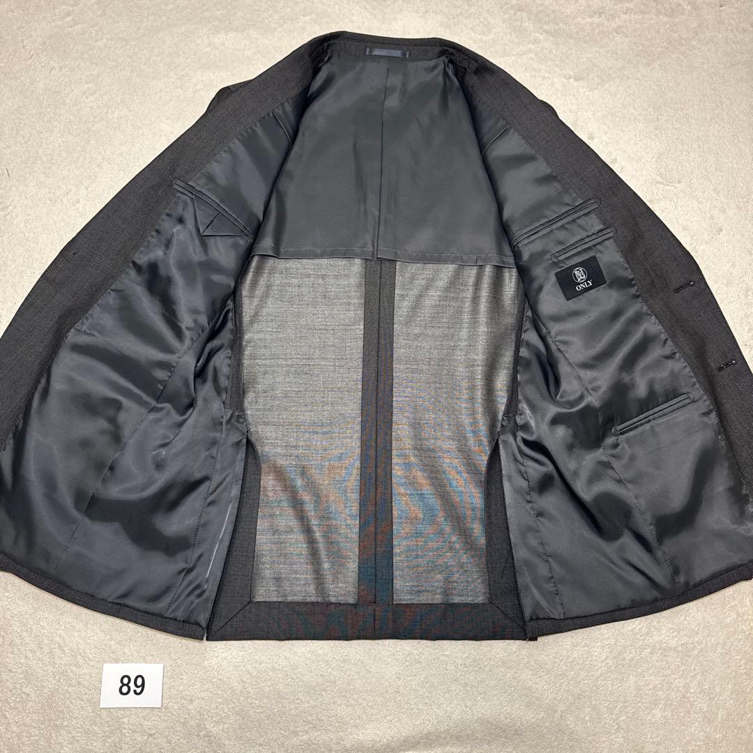 89 極美品　オンリー　スリーピース　スーツ　A6 チャコールグレー