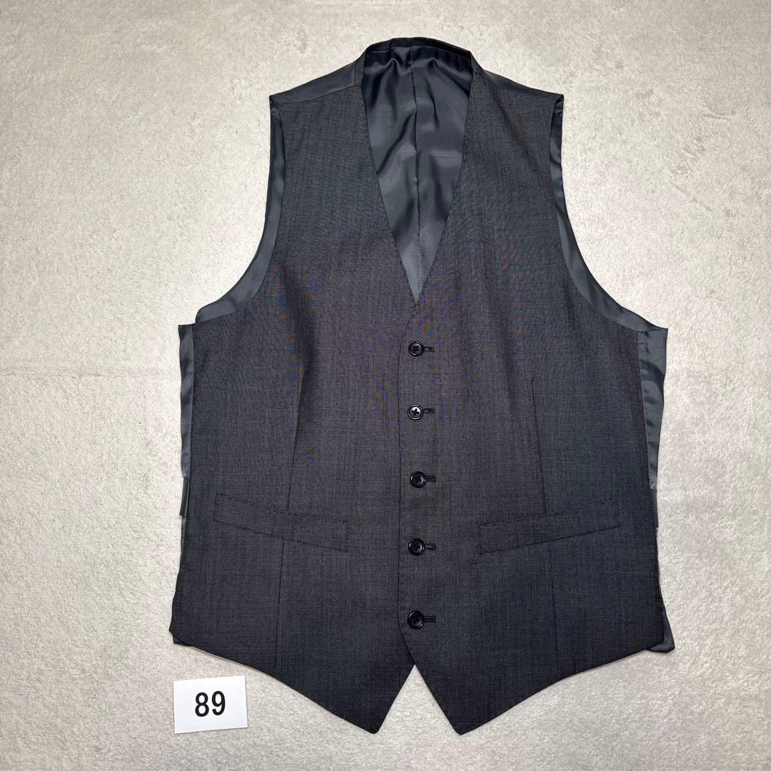 89 極美品　オンリー　スリーピース　スーツ　A6 チャコールグレー