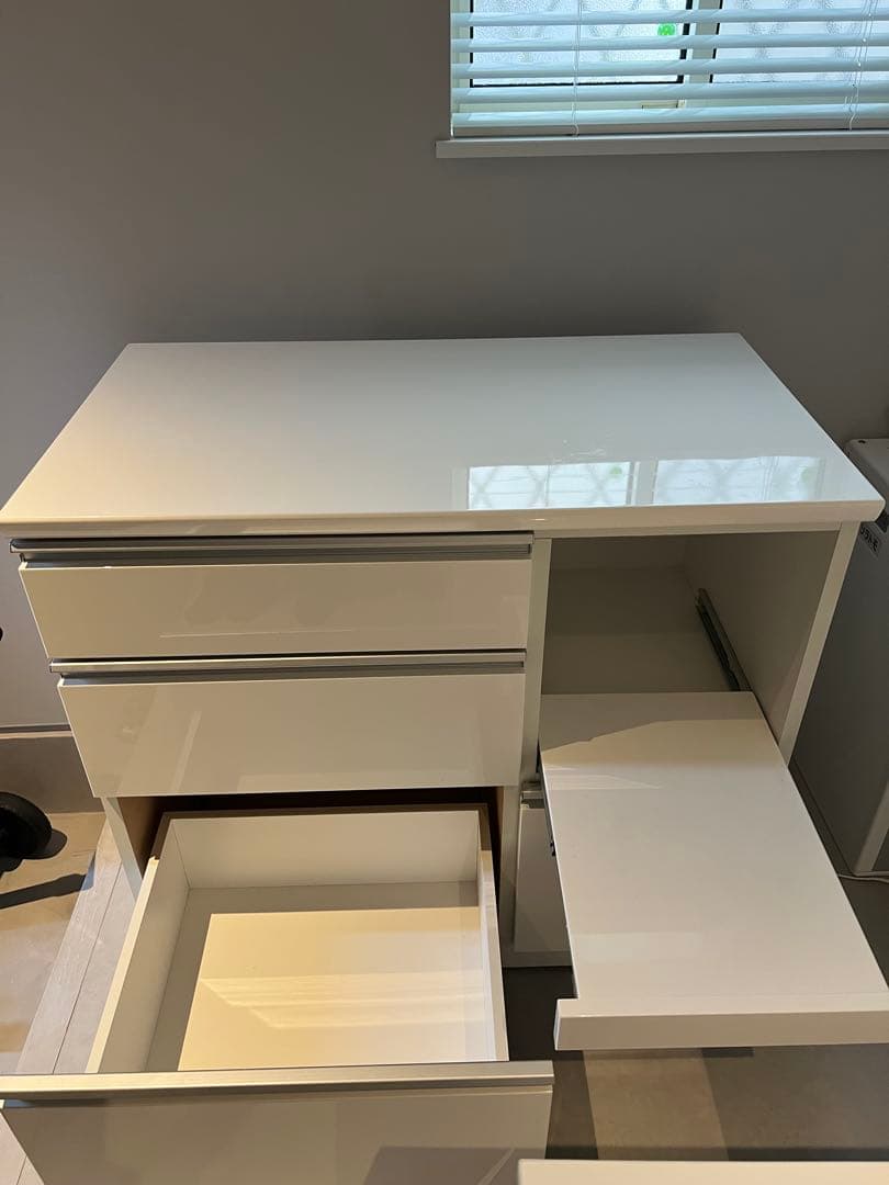 キッチンカウンター レジューム 90SL-R WH