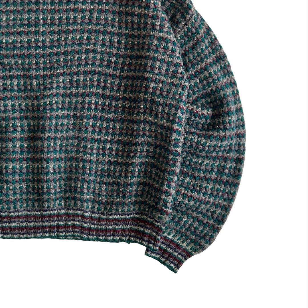 【希少】80s エディーバウアー ポップコーン シェットランドウールニット L