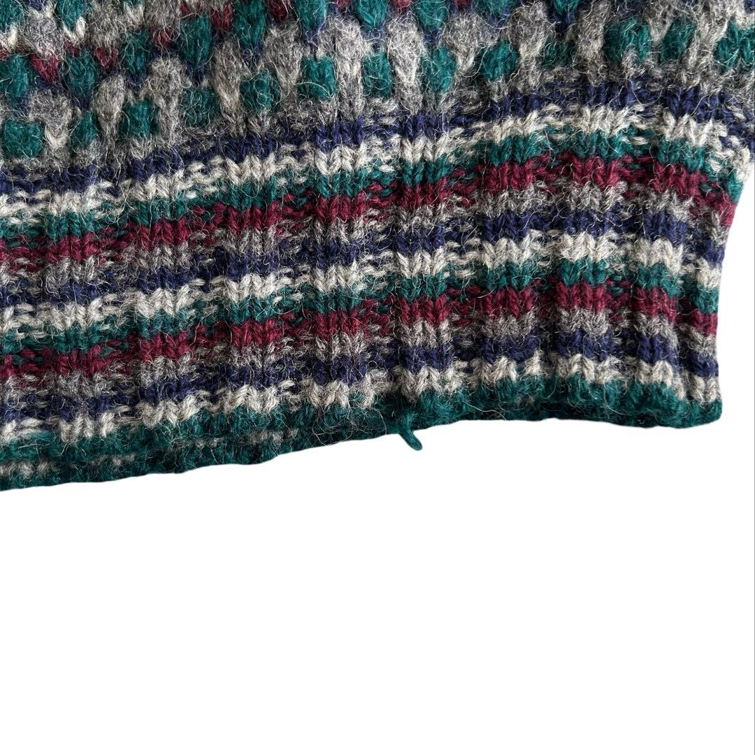 【希少】80s エディーバウアー ポップコーン シェットランドウールニット L