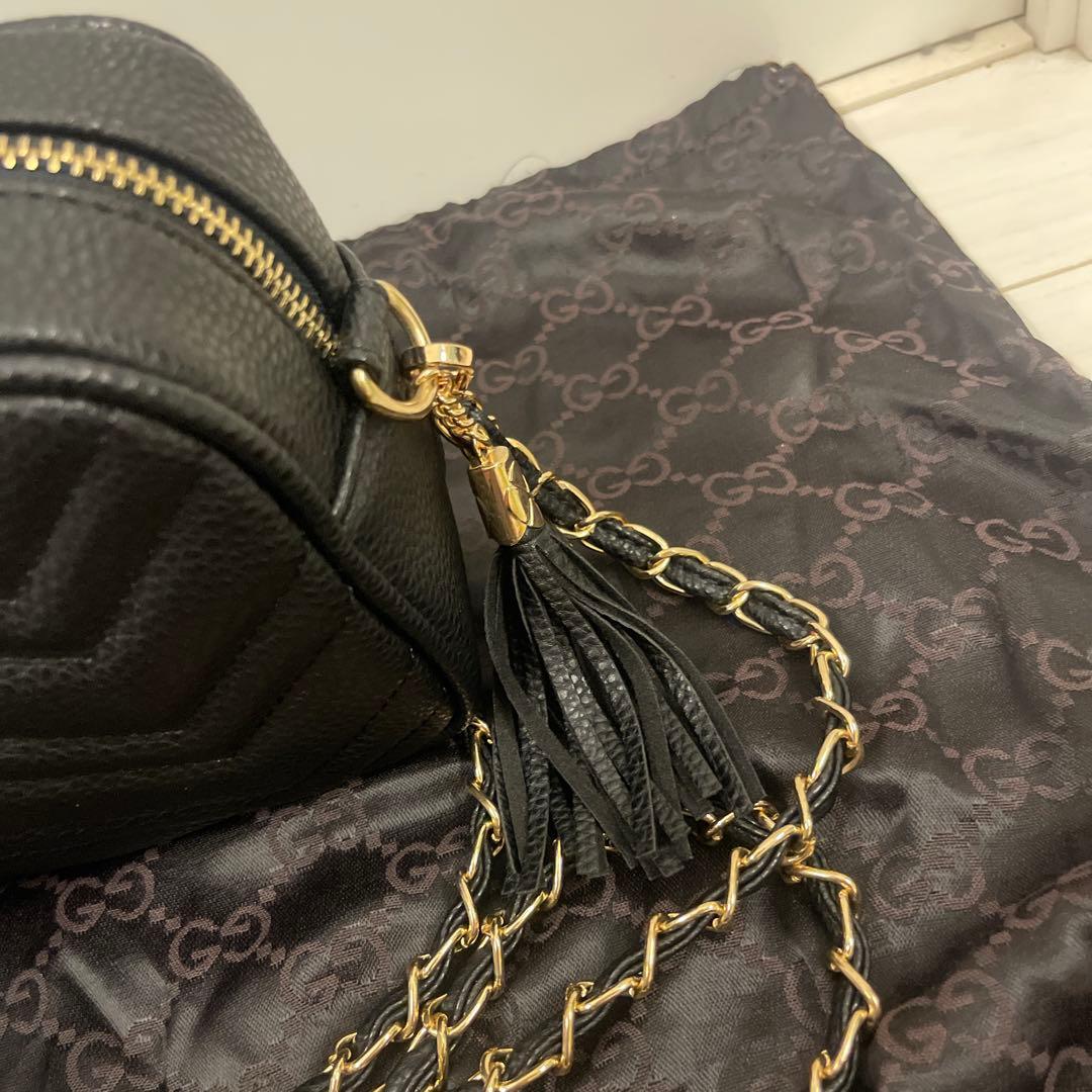 GUCCI チェーンショルダーバック　ブラック　ノベルティ
